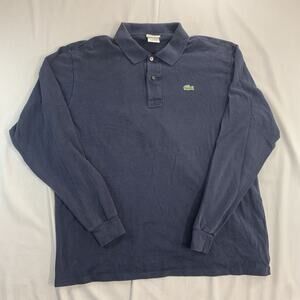 Lacoste Navy Blue Long Sleeve Polo Shirt Mens Size Fr 7 2XL